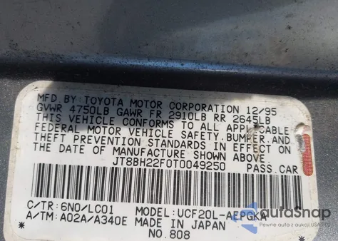 1996 Lexus Ls 400 z USA, uszkodzony, nr VIN JT8BH22F0T0049250